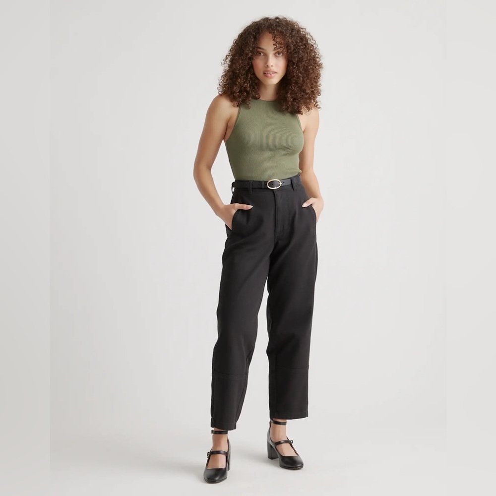 Quince Organic Stretch Cotton Twill Barrel Pants
